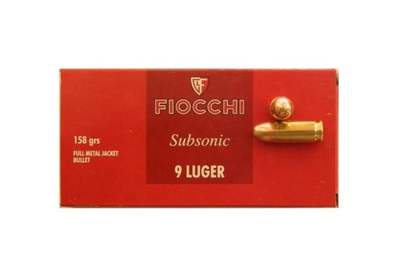 Fiocchi 9mm Luger 158gr FMJ Subsonic 50 Schuss