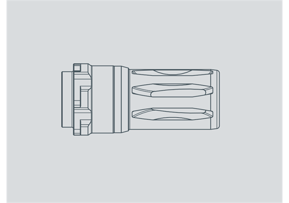 Flash Hider Acheron HexaLug CT 5.56mm 1/2"-28 UNEF