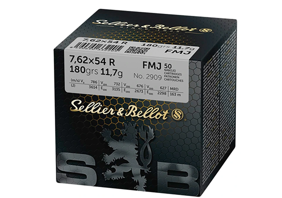 Gewehrpatrone Sellier & Bellot S&B 7.62x54R 11,7g/180grs. FMJ 50 Schuss