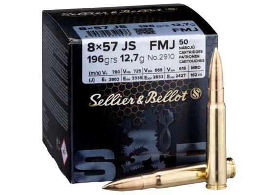 Gewehrpatrone Sellier & Bellot S&B 8x57JS FMJ 12,7g/196grs. 50 Schuss