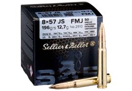 Gewehrpatrone Sellier & Bellot S&B 8x57JS FMJ 12,7g/196grs. 50 Schuss