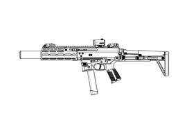 Halbautomat B&T APC9 SD Pro G 9mm Para mit PRINT-X Schalldämpfer