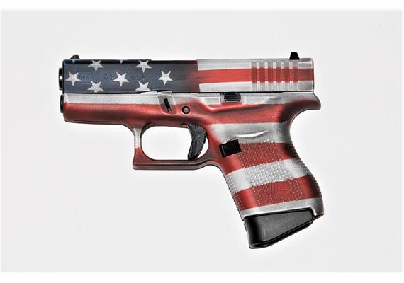Pistole Glock 43 Battle Worn US Flag 9 Para