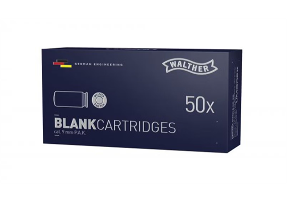 Platzpatronen Walther Kal. 9mm P.A.K. für Pistolen, 50 Schuss