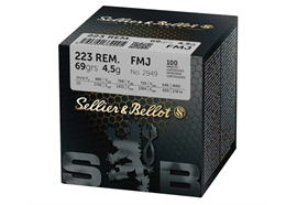 Gewehrpatrone Sellier & Bellot S&B .223 Rem. FMJ 4,5g/69grs. 100 Schuss