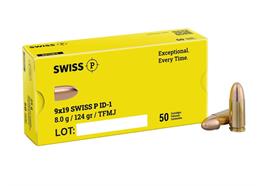 Pistolenpatrone Swiss P 9mm Para TFMJ Sintox 124gr / 1000 Schuss