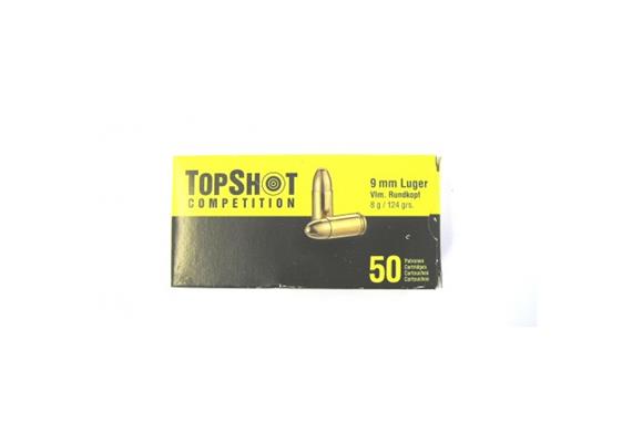 Pistolenpatrone TopShot 9mm Para 124gr FMJ 50 Schuss