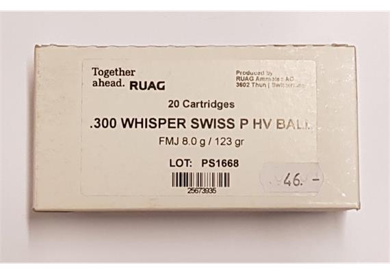 Ruag 300 Whisper 123gr Swiss P HV 20 Schuss