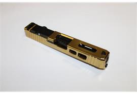 Schlitten zu Glock 19 Gen 3 Complete Slide Fireball, Eight Straight in Gold with Black Ser