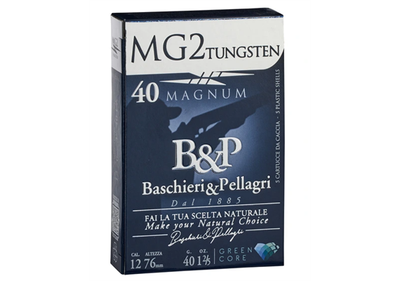 Schrotpatrone Baschieri & Pellagri B&P 12/76 MG2 Tungsten Magnum 3,0mm 40g 5 Schuss