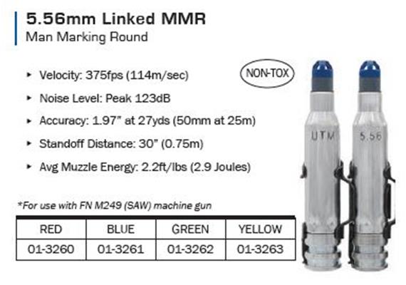 Trainings Munition UTM 5.56mm MMR - Red 50 Schuss Gegurtet