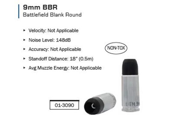 Trainings Munition UTM 9mm BBR 50 Schuss