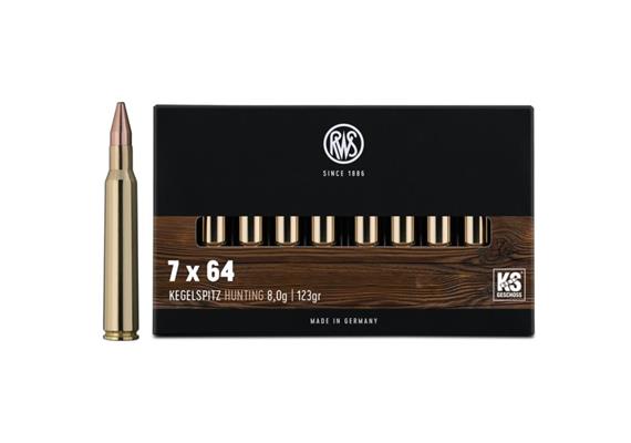 Gewehrpatrone RWS 7x64 8.0g / 123gr KS 20 Schuss