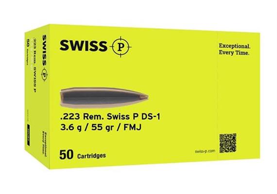 Gewehrpatrone Swiss P .223 Rem 3.6g / 55gr FMJ 1000Schuss