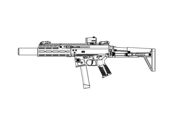 Halbautomat B&T APC9 SD Pro G 9mm Para mit PRINT-X Schalldämpfer