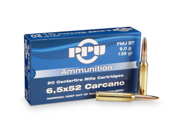 PPU Prvi Partizan 6.5x52 Carcano 9.0g FMJ 20 Schuss