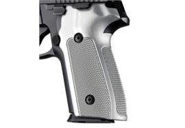 SIG Sauer P228 P229 DA/SA Checkered Aluminum - Brushed Gloss Clear Anodize