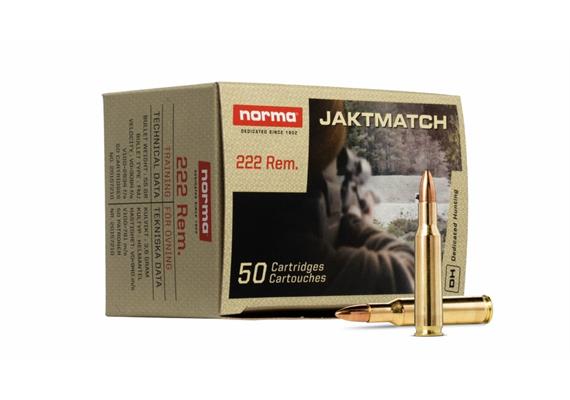 Gewehrpatrone Norma .222 Rem Jaktmatch 3,6g ( 55gr ) 50 Schuss