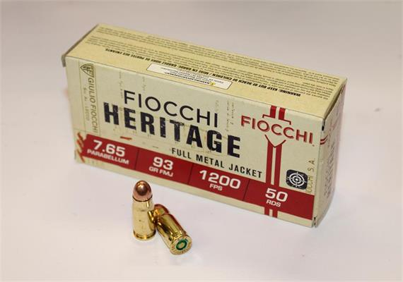 Pistolenpatrone Fiocchi 7.65 Para 93gr FMJ 50 Schuss