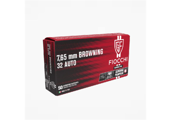 Pistolenpatrone Fiocchi 7.65Br. / .32Auto 73gr FMJ 50 Schuss