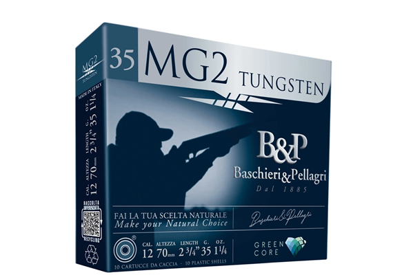 Schrotpatrone Baschieri & Pellagri B&P 12/70 MG2 Tungsten 2,9mm 35g 10 Schuss